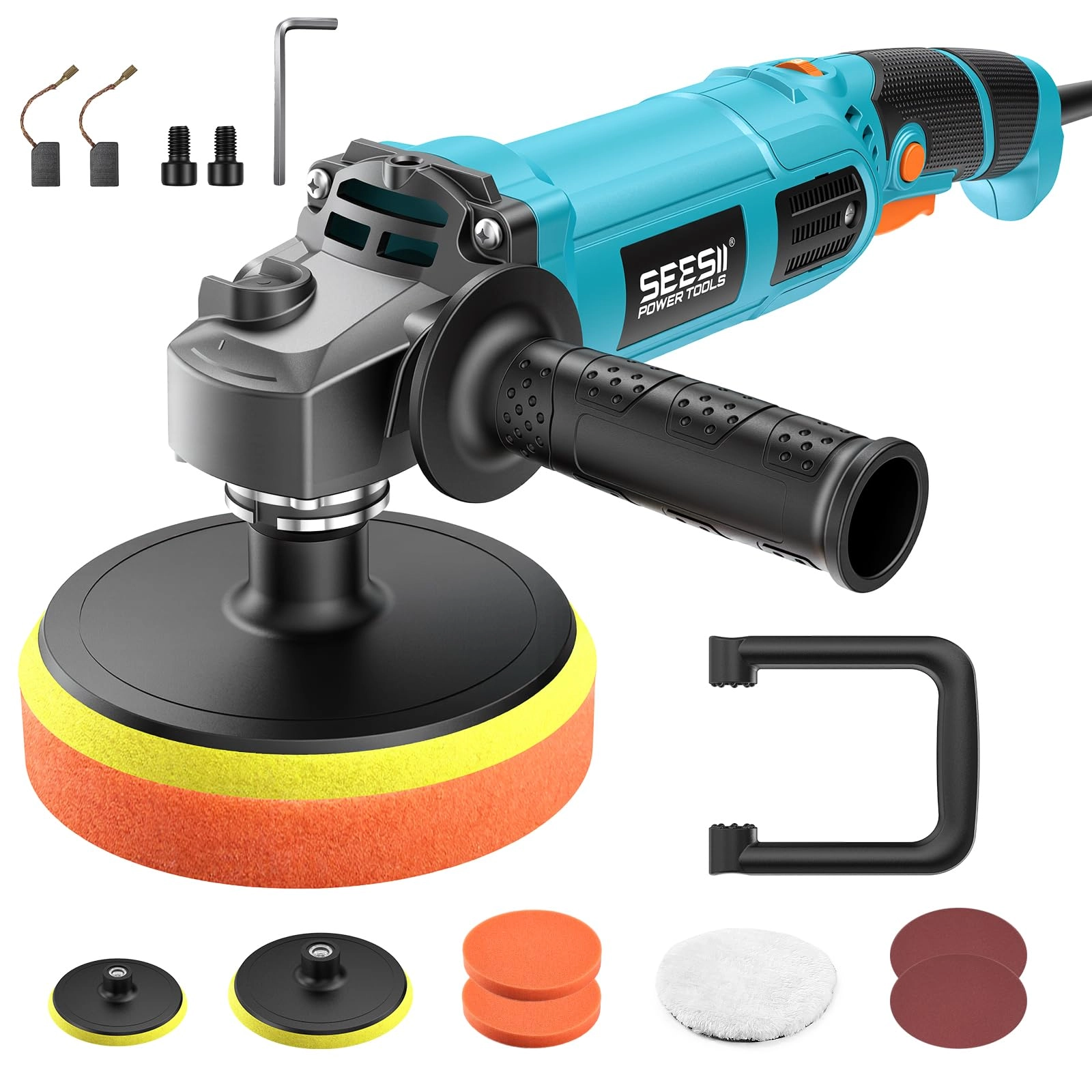 Seesii Car Buffer Polisher - 1600W 7"/6"