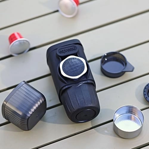 Small Portable Coffee Machine - 100 ml coffee capsules and ground coffee