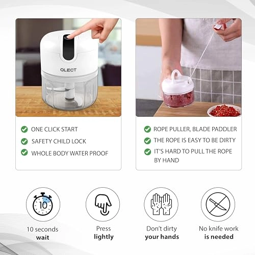 Automatic Electric Chopper - 250ml Rechargeable