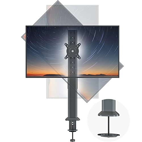 Hemudu Single Tall Desk Monitor Arm Mount Stand - 27 inch to 42 inch 75x75mm or 100x100mm