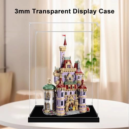 Acrylic Transparent Collectible Display Case for LEGO 43263 Castle Block Model