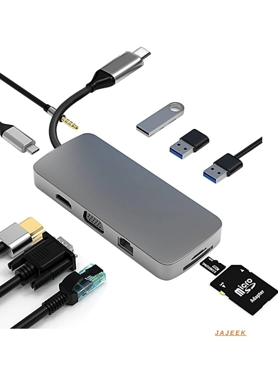 10-in-1 USB C Hub Docking Station - 4K HDMI VGA Ethernet