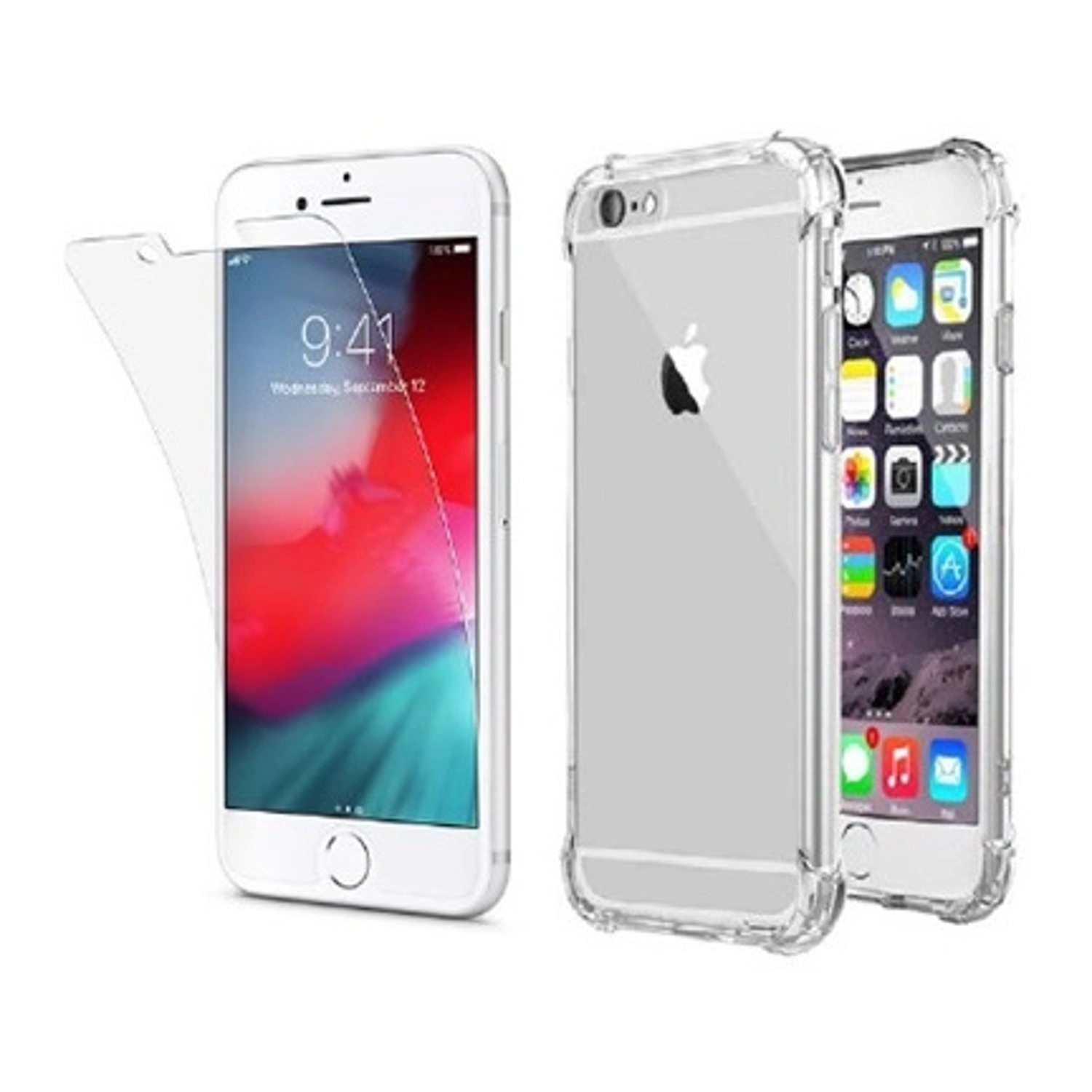 Max & Max Clear Tempered Glass Screen Protector + Back Protector for iPhone SE