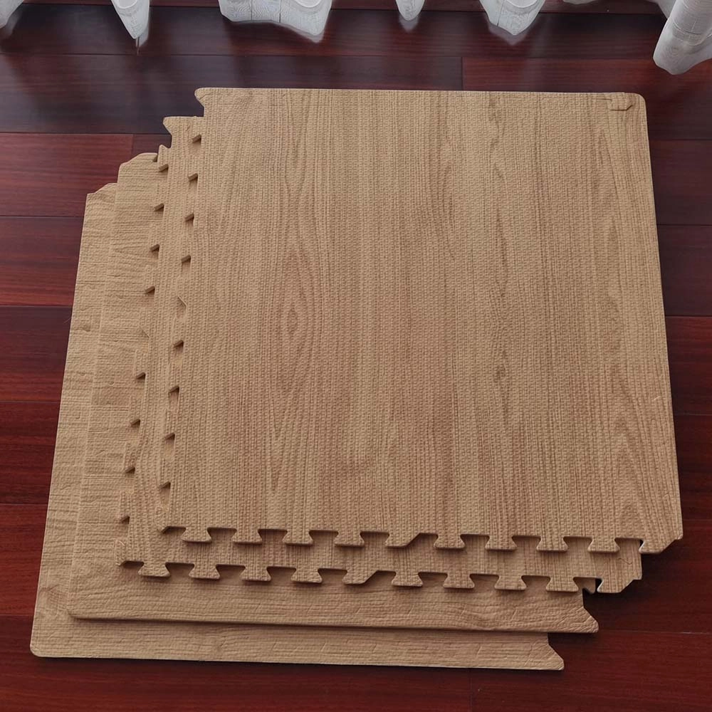 BabySafe Foam Play Mat Tiles - Hazelnut Wood 6 months