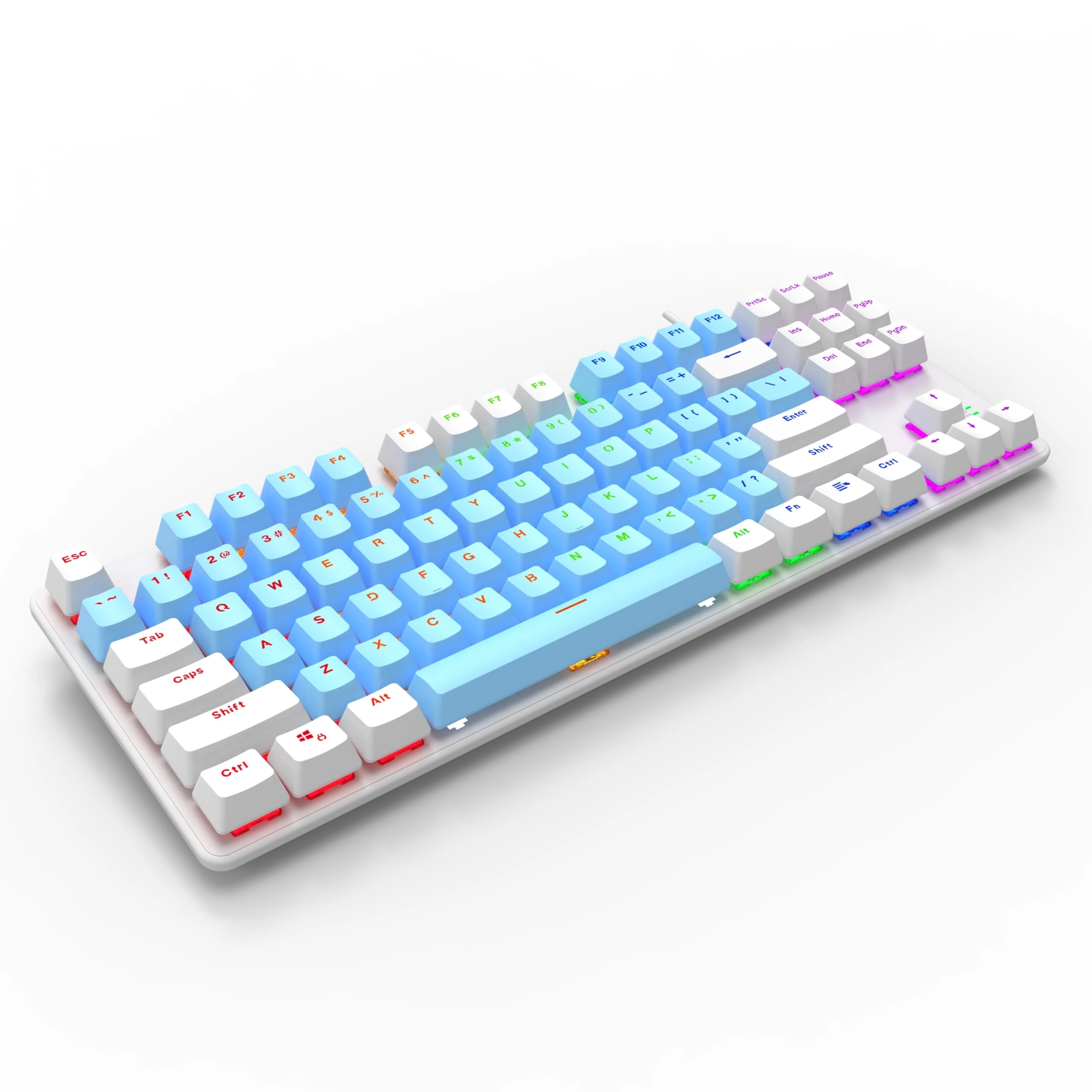 5-Color LED 87 Keys Mechanical Keyboard - Wired