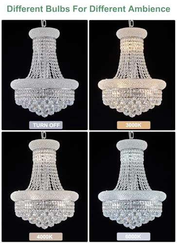 10 - Light Unique Empire Crystal Chandelier - Dimmable