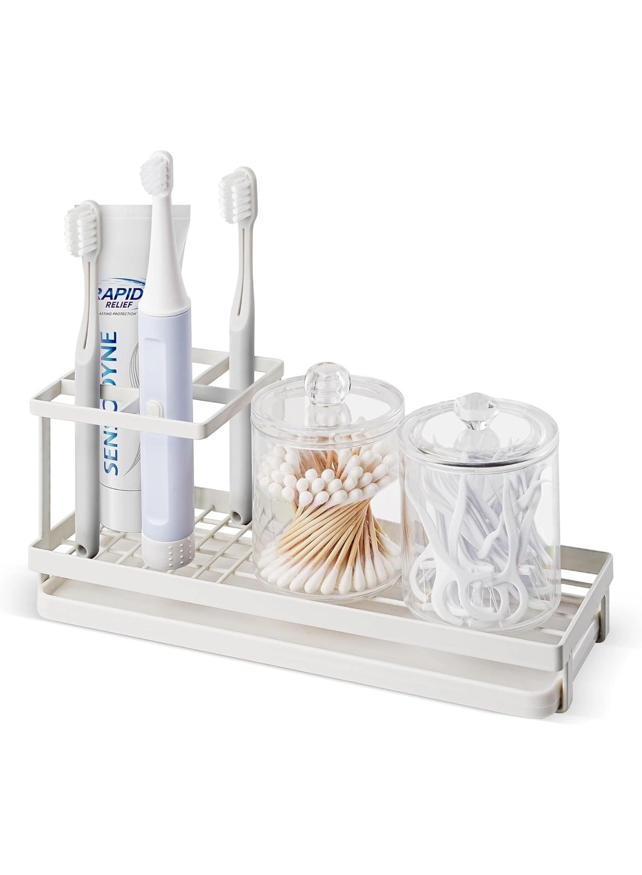 Toothbrush Holder - 4 Slots Bathroom Countertop