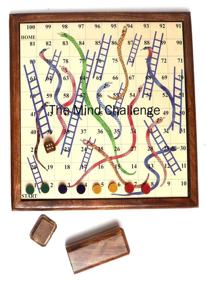 Handmade Wooden Snake% ladders - Magnetic Travel