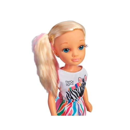 Nancy Fashion Doll - Blonde Colourful Zebra Print mask Ages 3+