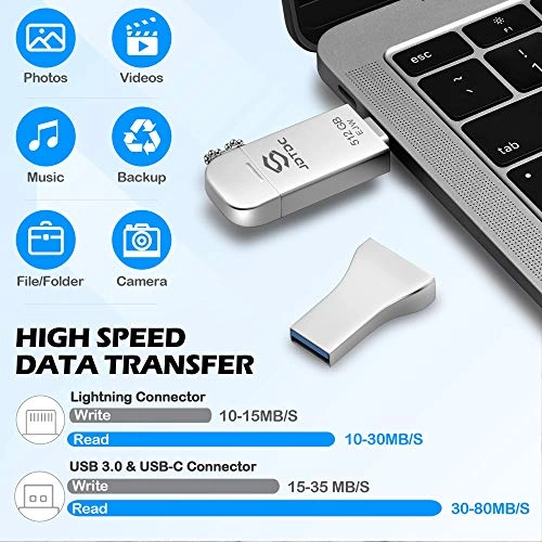 JD005 - USB 3.0 Lightning USB-C USB-A 512GB