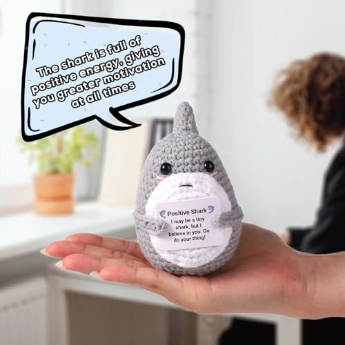 Shark Positive Crochet 6 cm Knitted - 6x9cm