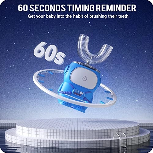 Ultrasonic Kid's U-Shaped Electric Toothbrush - IPX7 Waterproof Five Cleaning Modes 60S Smart Reminder