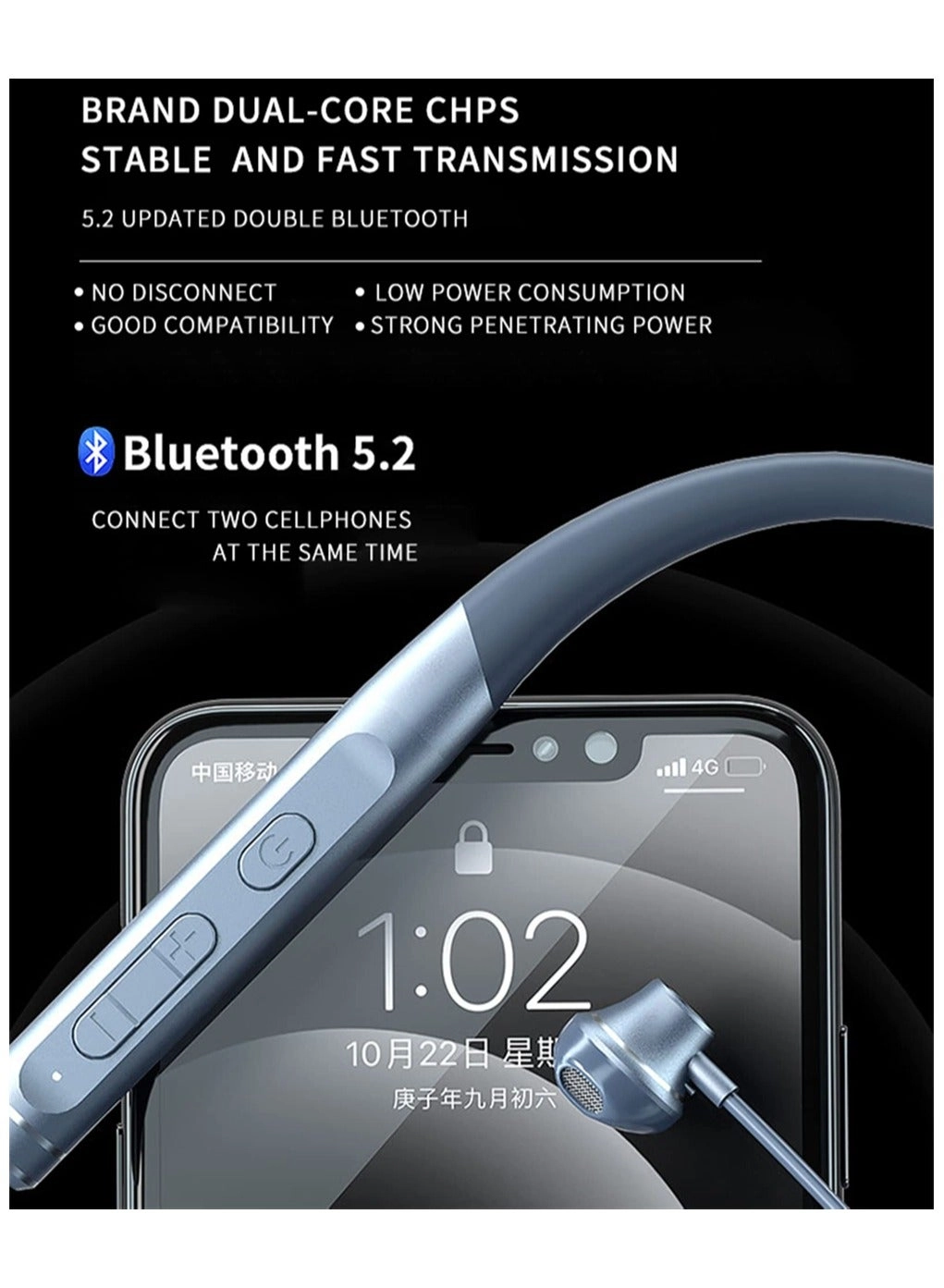 Neckband Bluetooth - Wireless Headphone