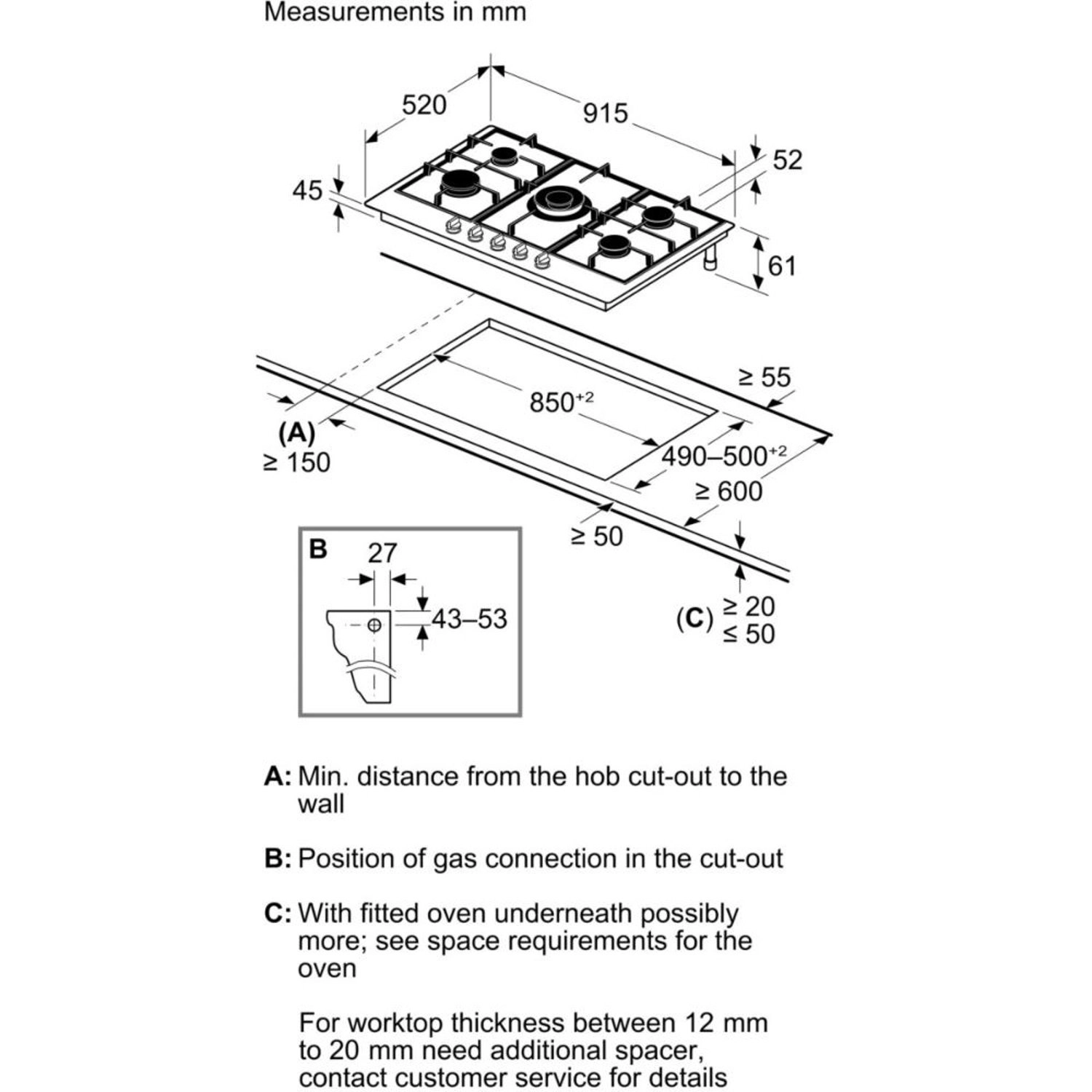 iQ500 EC9B5QO90M Gas hob