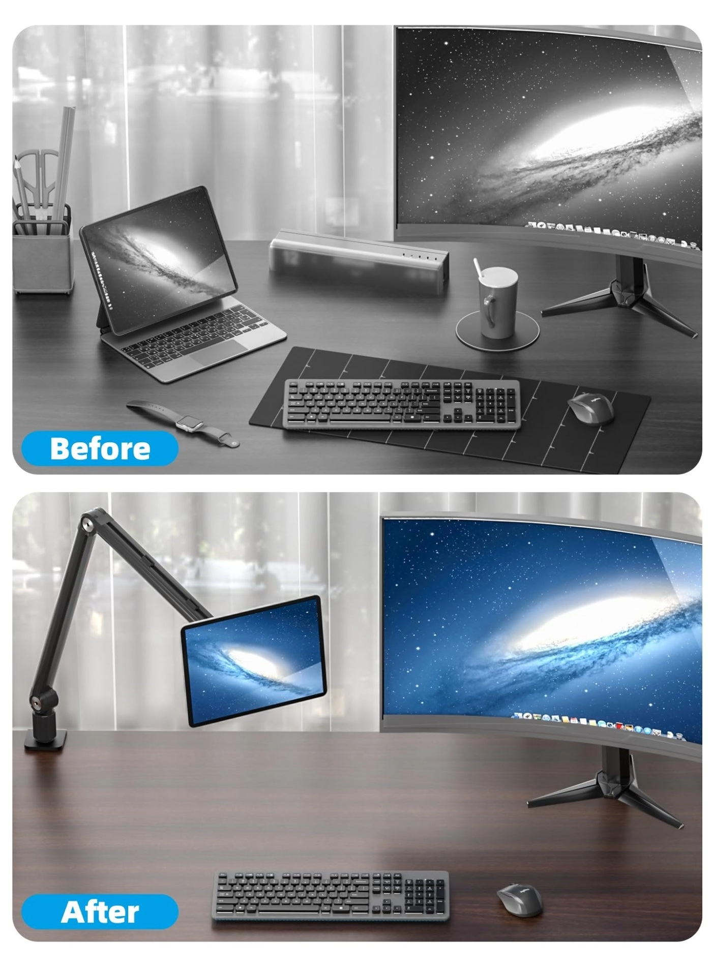 Portable Monitor Arm - 4.7-18.5 inch 75x75mm