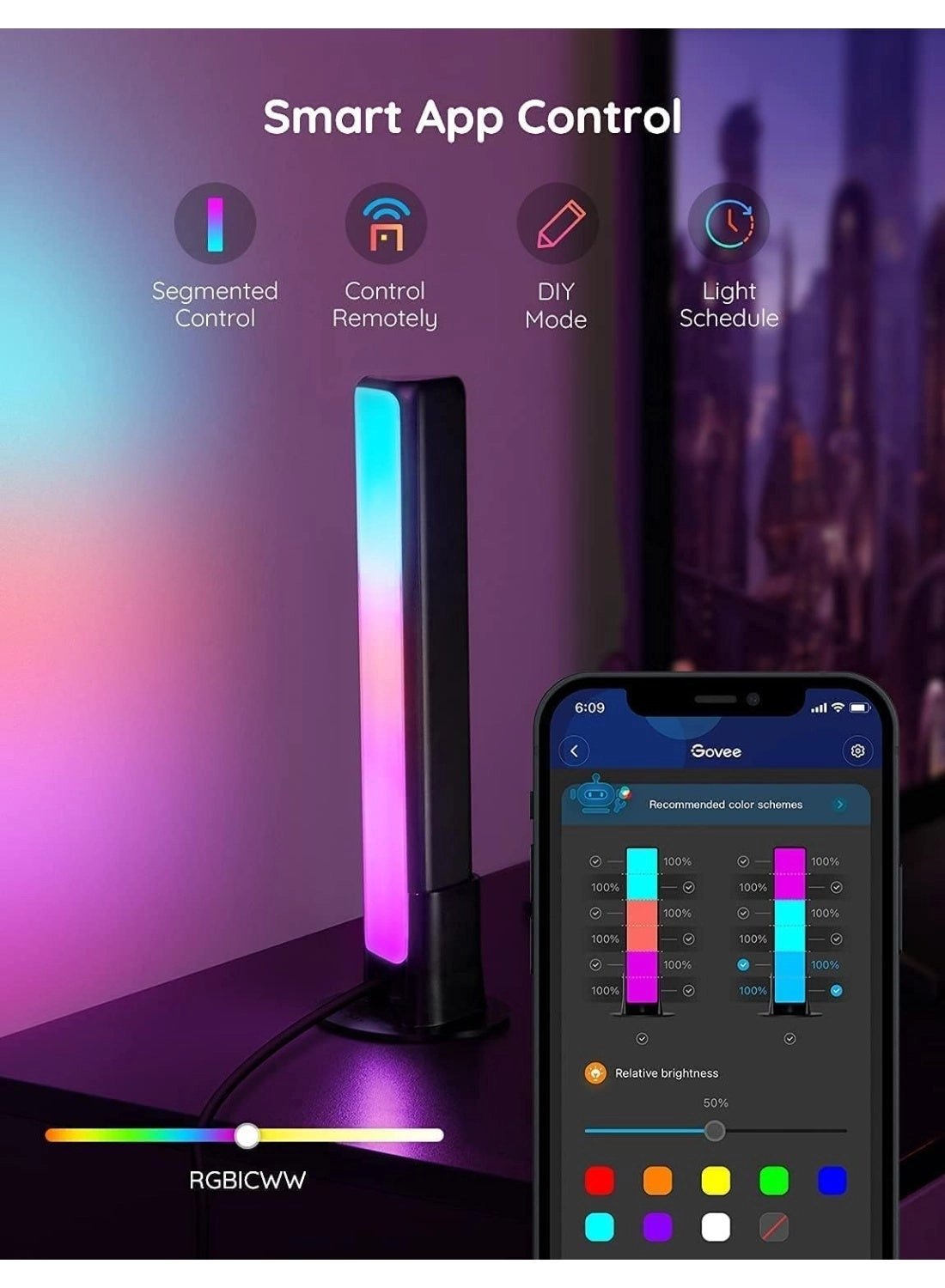 Flow Plus LED light bars - Smart WiFi RGBIC TV Backlight