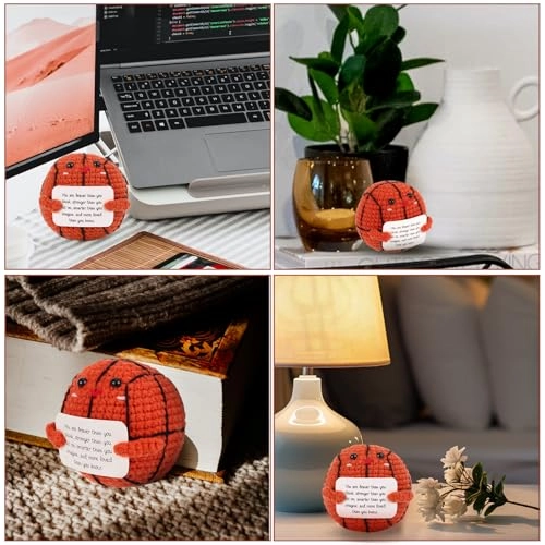 Crochet Positive Basketball Doll - 6.5 x 6.5 x 6.4 cm