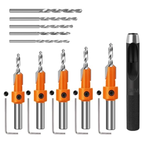 Serplex Tapered Countersink Drill Bits - #45 Carbon Steel 10Pcs 8mm
