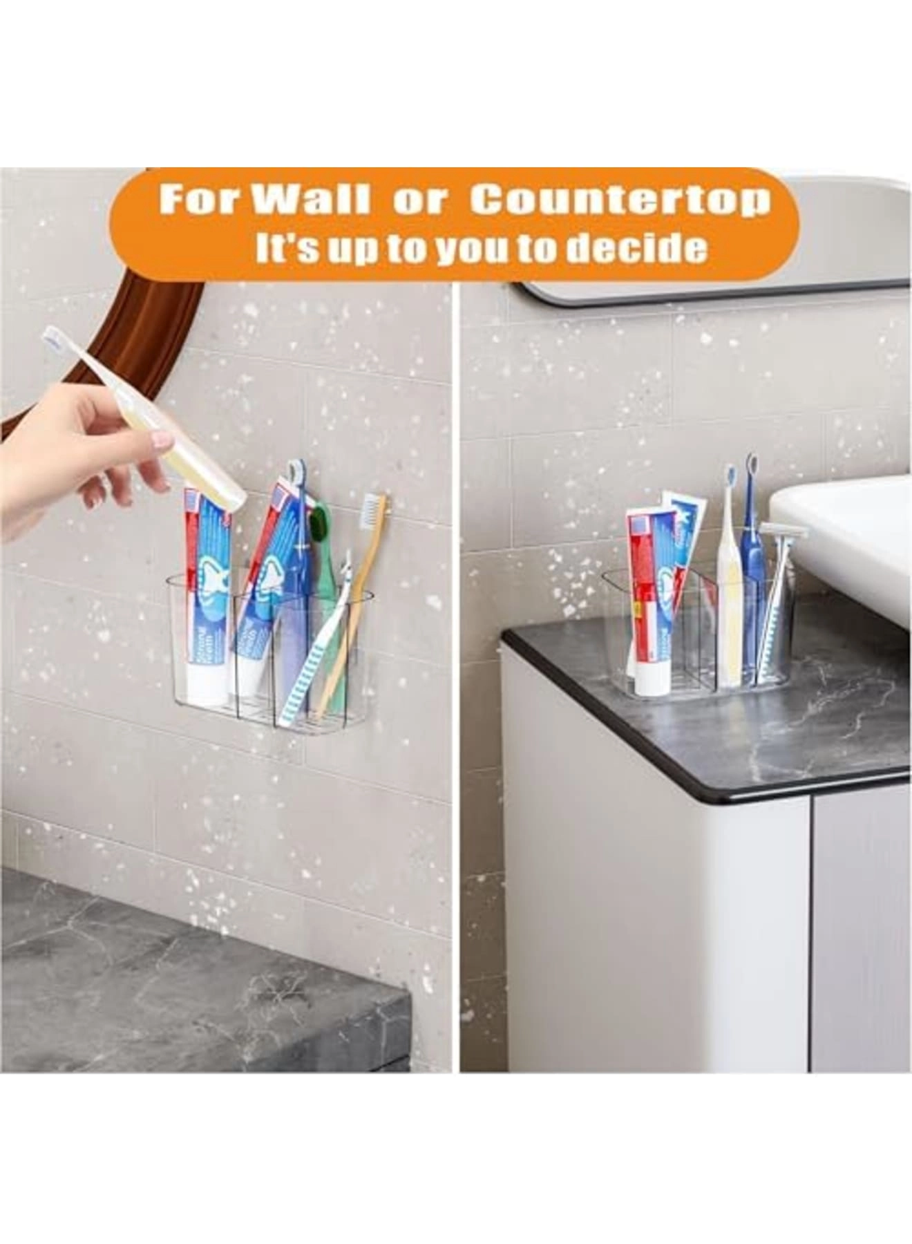 Toothbrush Holder - 4 Wall Mounted