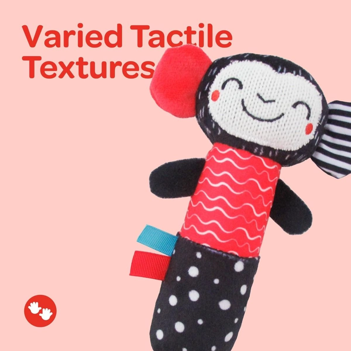 Soft Rattle Plush Toy - 3 to 24 Months fabric