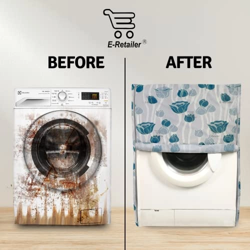 PVC Waterproof Front Load Washing Machine Cover - 5KG to 7.5KG Blue