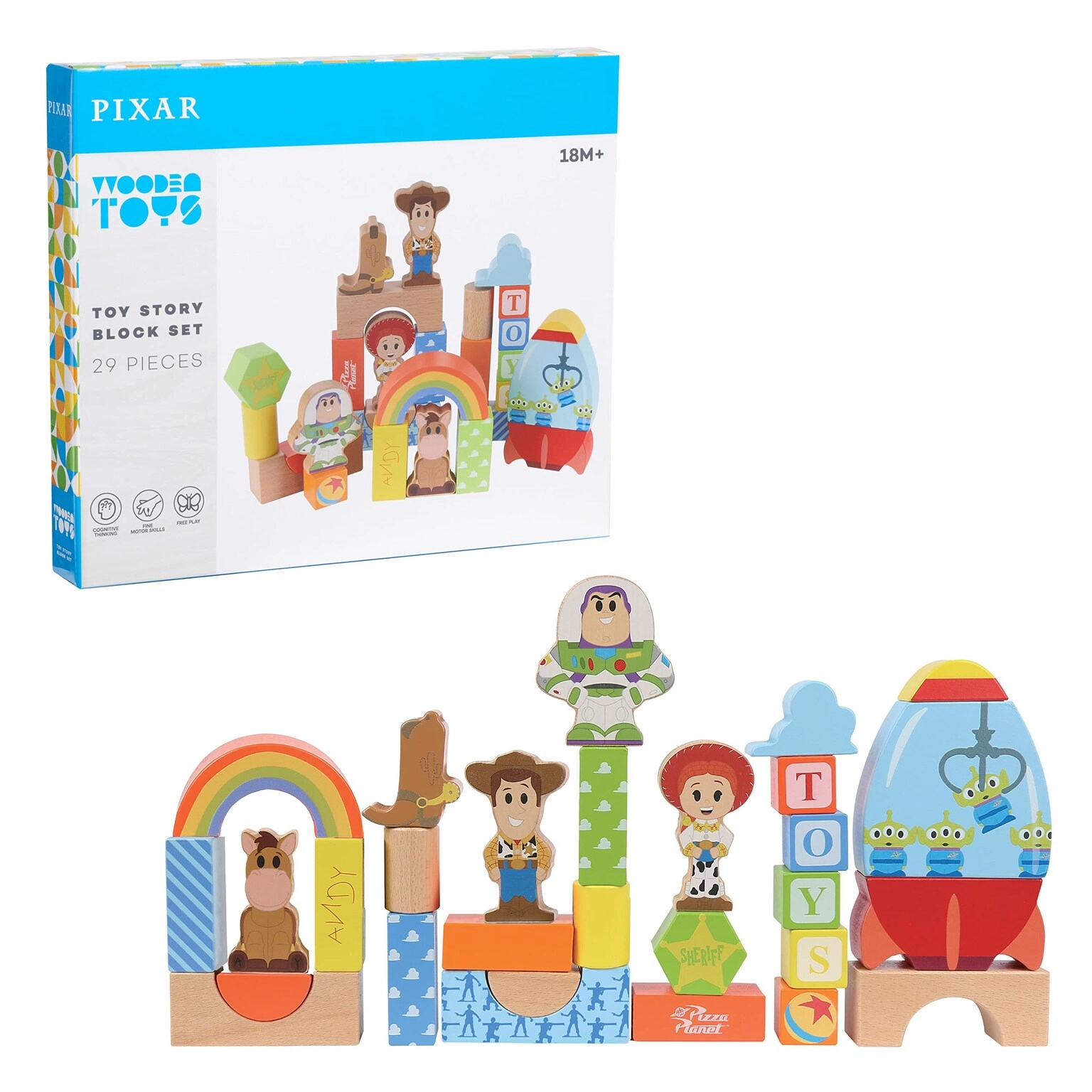 Just Play Toy Story Block Set - Woody Jessie Buzz Lightyear Bullseye 29pcs