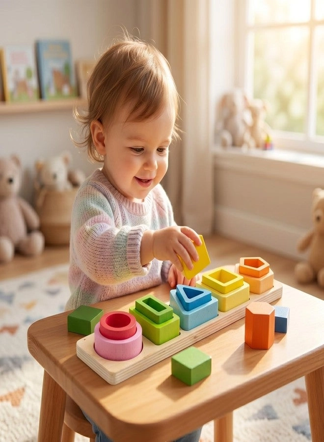 5 in 1 Wooden Shape Sorter - 1–3 Years