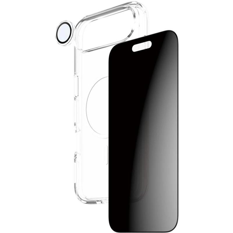 Hard MagSafe Case + Privacy Screen Protector + Hoops Camera Lens Protector for iPhone 17