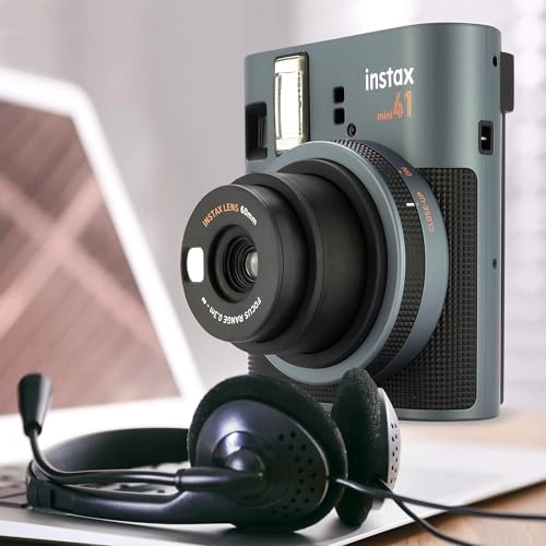 Instax Mini 41 + Instax Mini Instant Film - 20 Sheets + Photo Album - 64 Pockets + Microfiber Cleaning Cloth