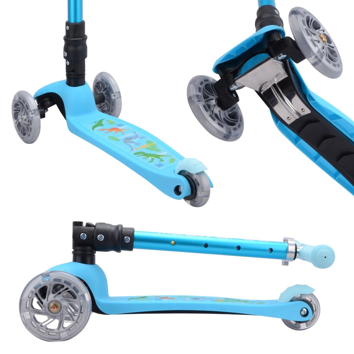 Teeny 3-Wheel Kick Scooter – LED Foldable