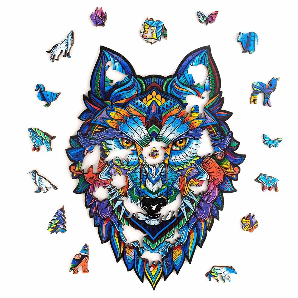 Majestic Wolf Wooden Puzzle (4107390-WOLF_S) - 99 pcs
