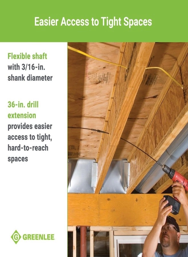 Quick Change D'VersiBIT - 4-Piece + Flexible Drill Extension + Extension Bit - 18" 36" + Stubby Auger Bit - 3/4" + Pulling Grip