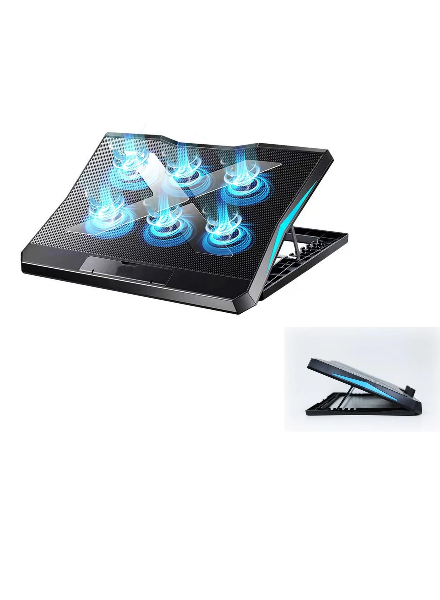 Laptop Cooling Pad - USB Powered Black/Blue