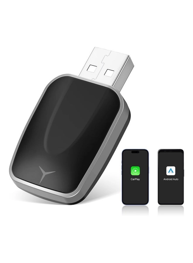 GRUCIY Wireless Carplay Adapter - 2-in-1 Wireless Carplay & Android Auto Type-C Connector