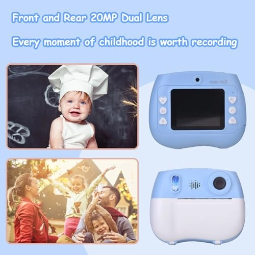 Instant Print Camera - 2 Lens 1080P 12MP