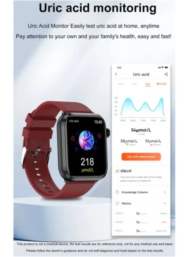 Glucose Monitoring Smart Watch - ECG Bluetooth Call SpO2