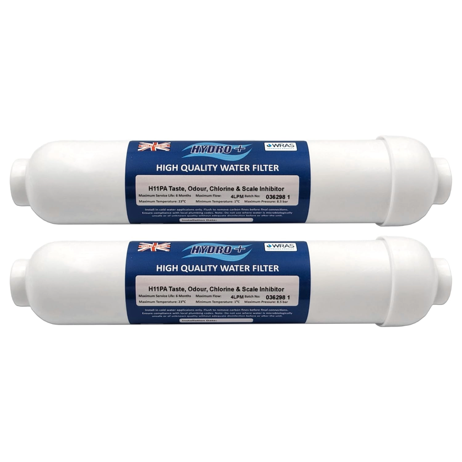 hydro + H11PA - Inline Fridge Water Filter 2 Pack Activated Carbon