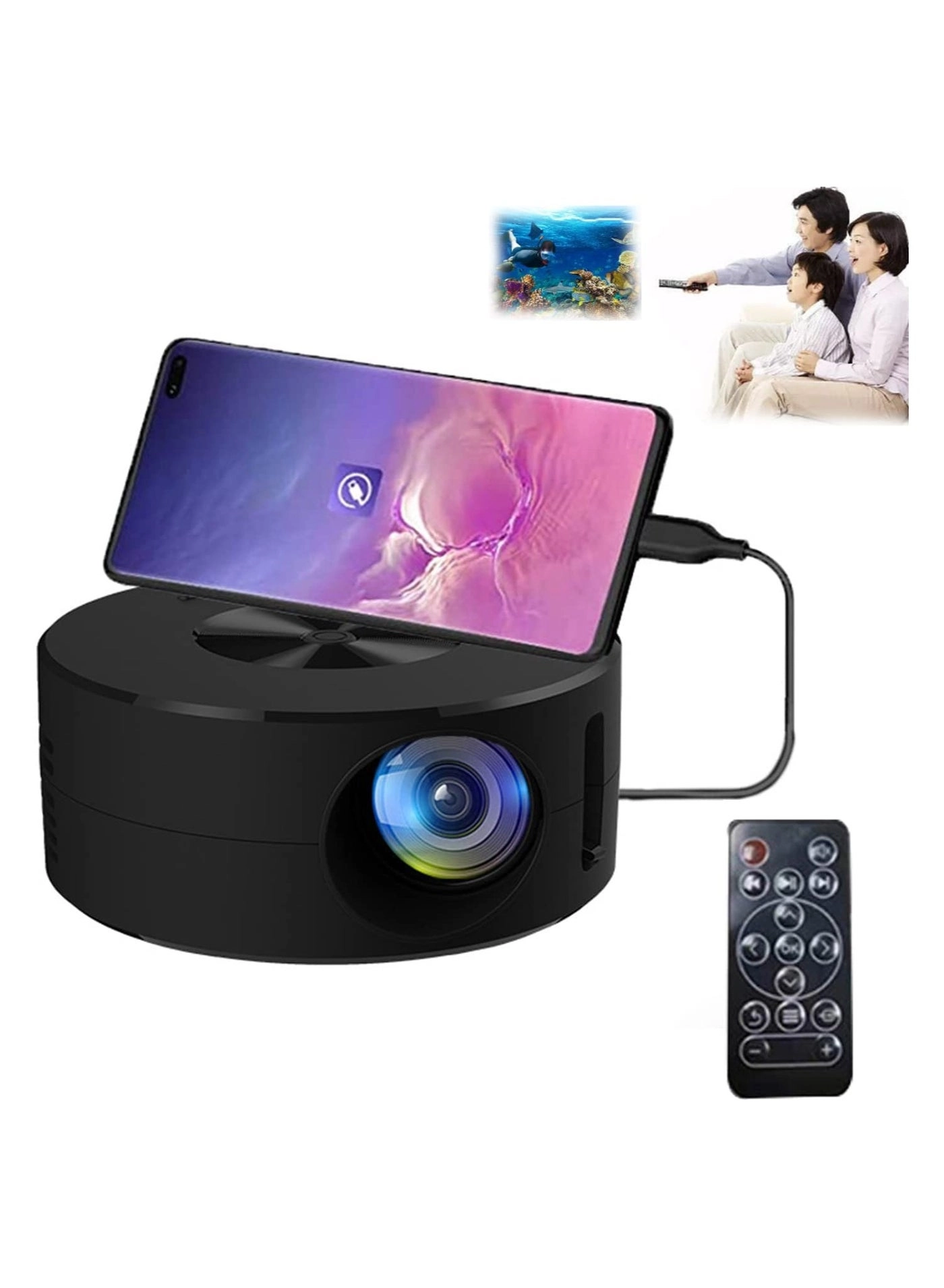 BP09 Portable Mini Smart Projector with 4K Ultra HD, DLP Technology, Android 9.0, and Bluetooth 4.1 – LED Home Cinema Video Beamer