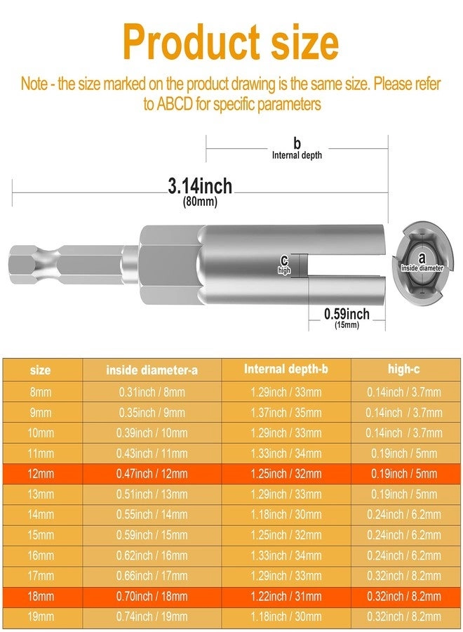 Power Wing Nut Driver Set - 1/4\" Hex Shank Slot Wing nuts Pack