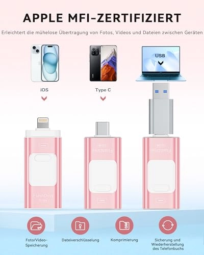 USB Stick - USB 3.0 Lightning Type-C for iPhone 512GB