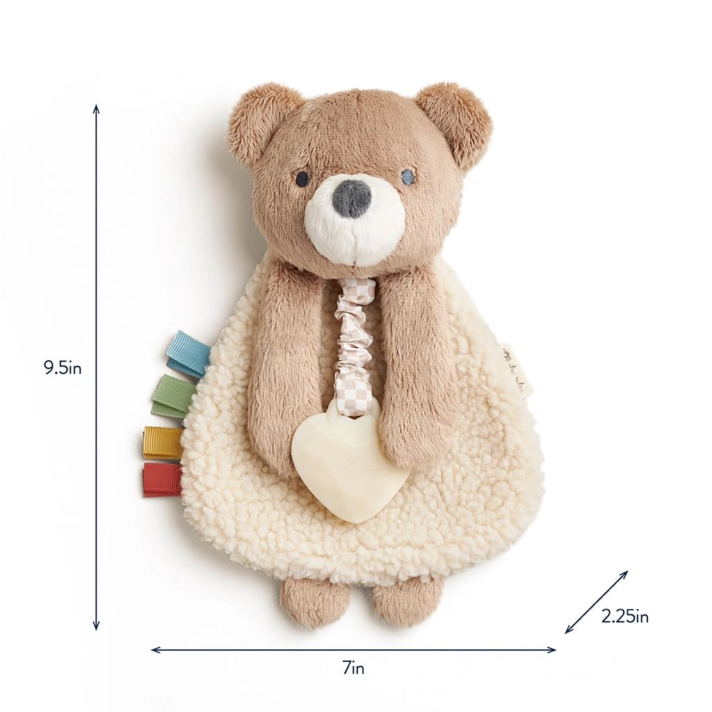 Lovey Infant Teether Toy - Sherpa fabric silicone teether