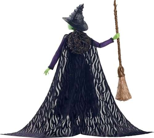Elphaba Fashion Doll - Green skin Black braided hair Sheer black dress