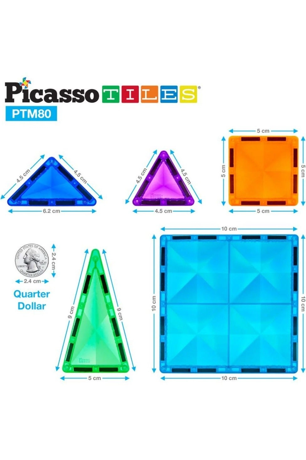 Magnetic Mini Diamond Tiles - 80 pcs