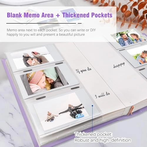 2x3" 180 Pockets Faux Leather Photo Album