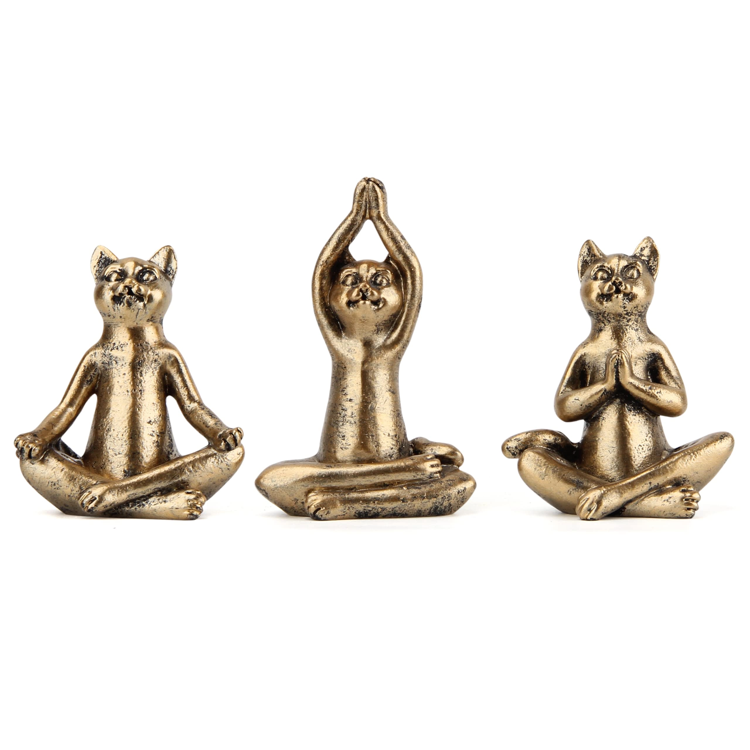 Smadeer Yoga Cat Statues - Resin