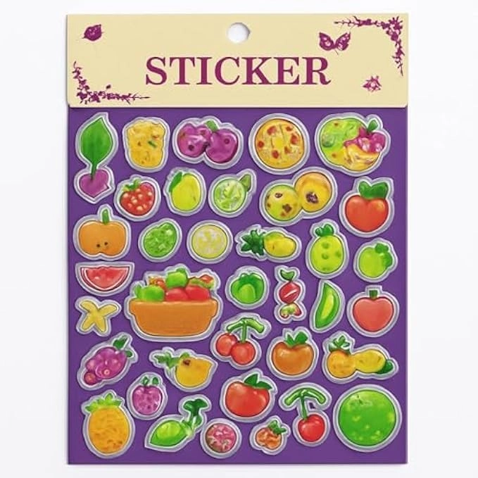 Kidwala Fruit Sticker Book Waterproof Vinyl