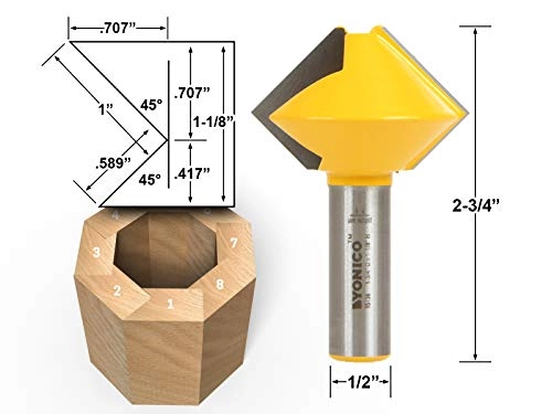 Birdsmouth Router Bit Set - 1/2-Inch 3 Bit