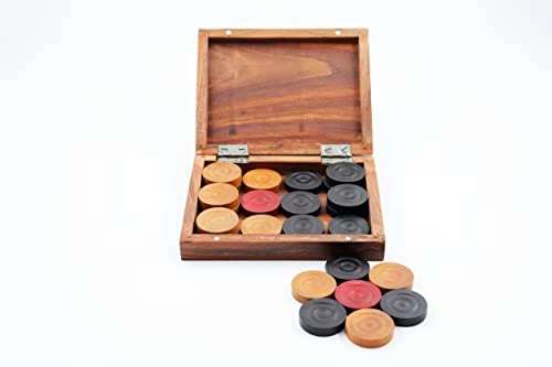 Premia - Carrom Coins Wooden Ashwood Box