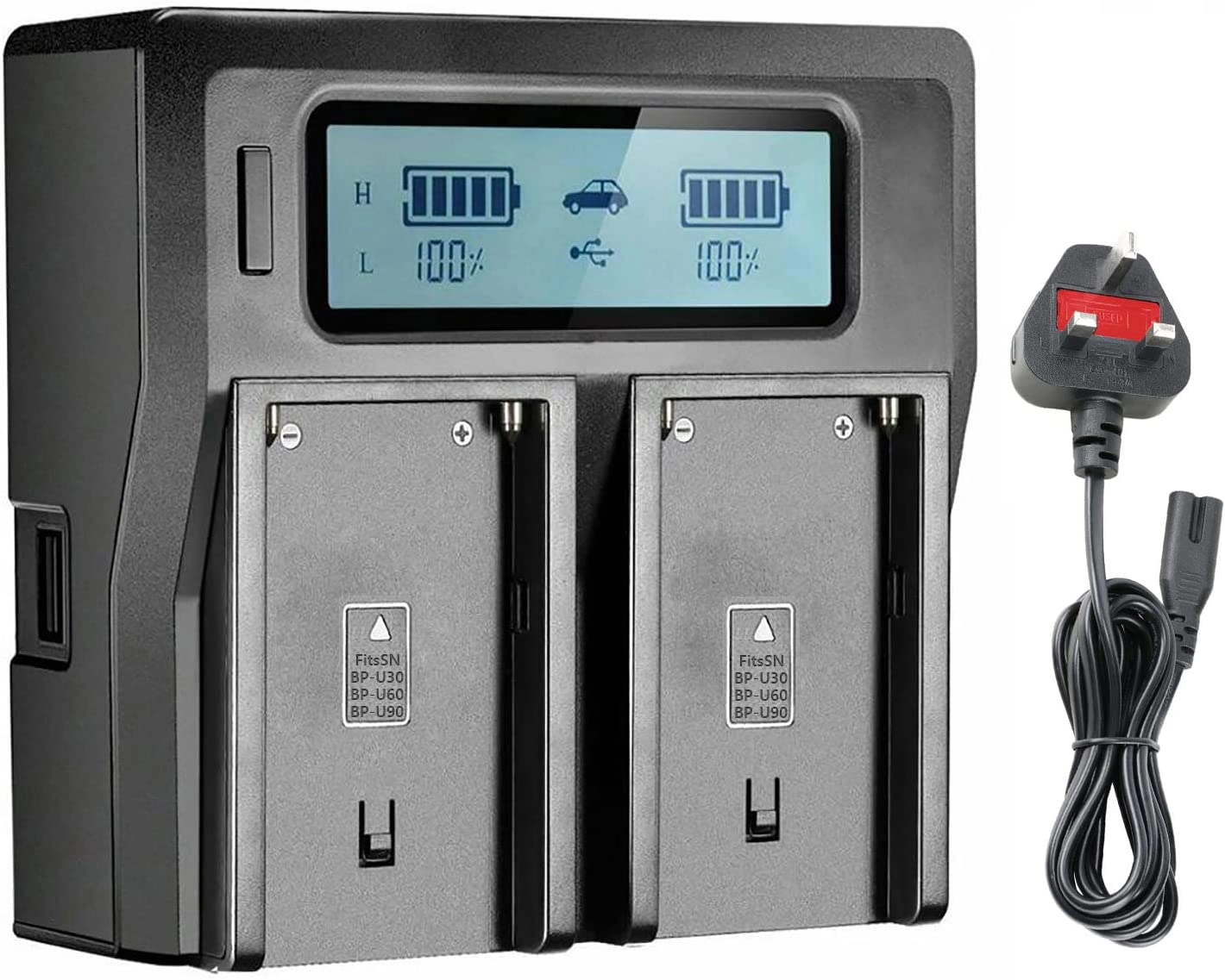 DMK Power DC-01 - BP-U30 LCD Dual Battery Charger