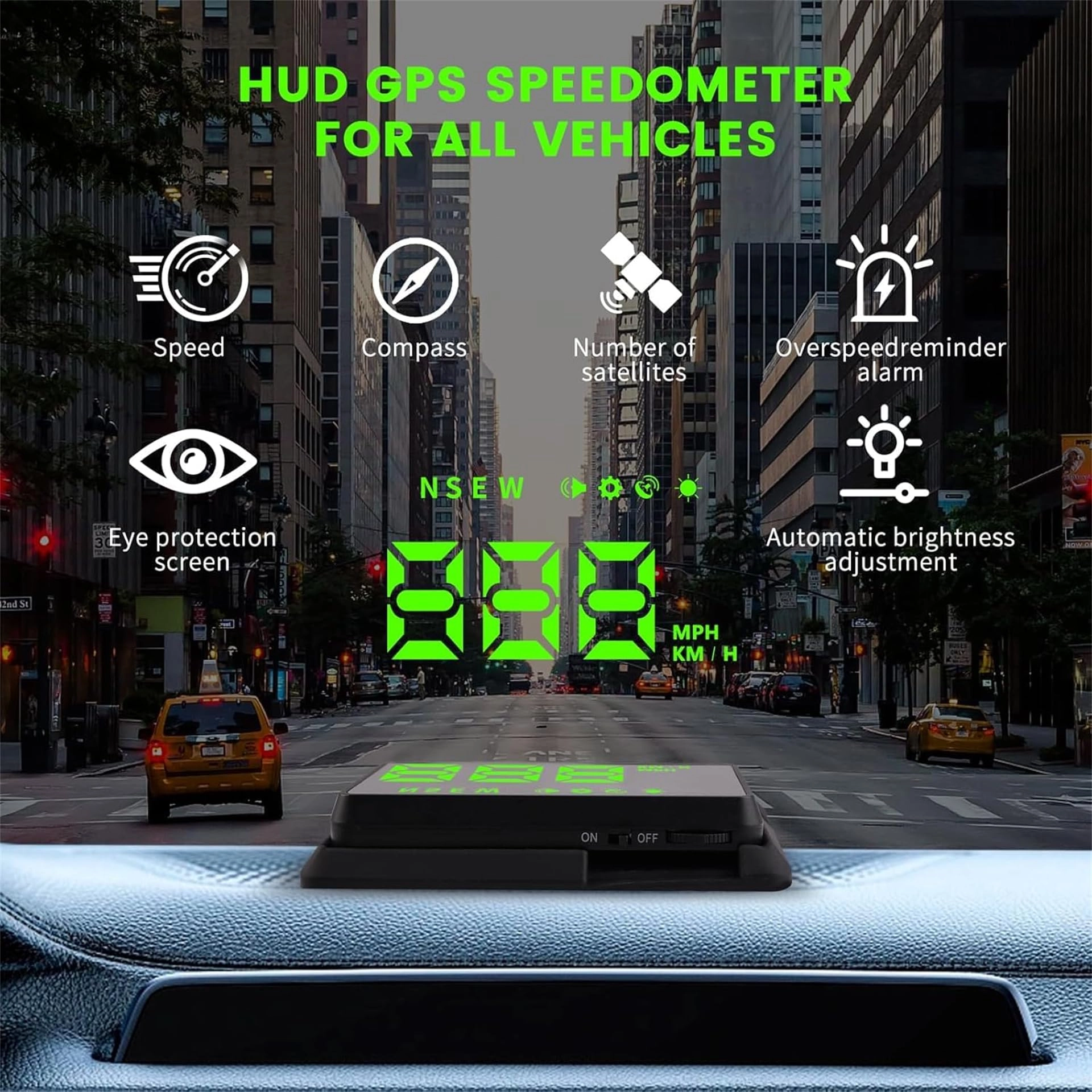 Head up Display - GPS Speedometer USB Plug and Play
